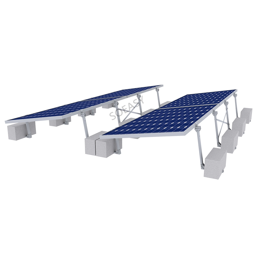Système de montage de panneau solaire sur toit lesté
