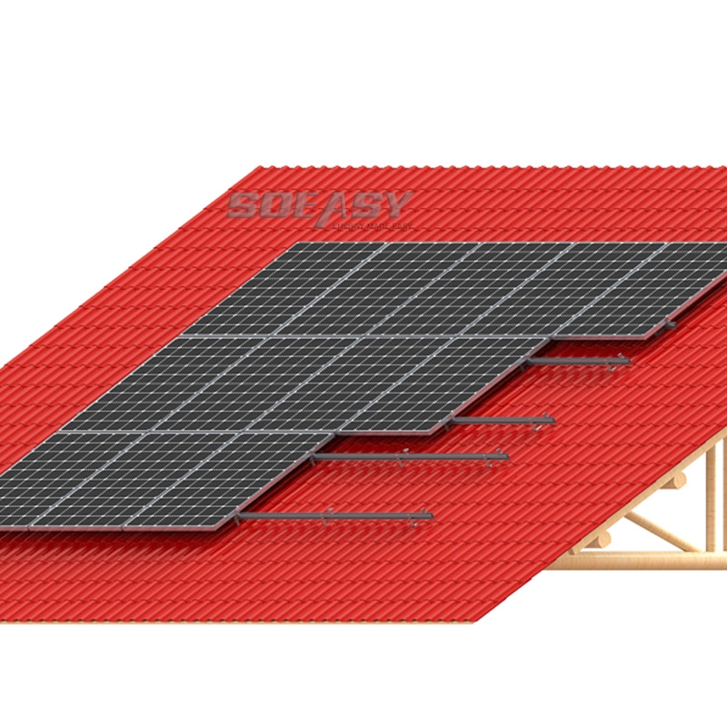 Ensemble de structure de montage solaire pour toiture en tuiles