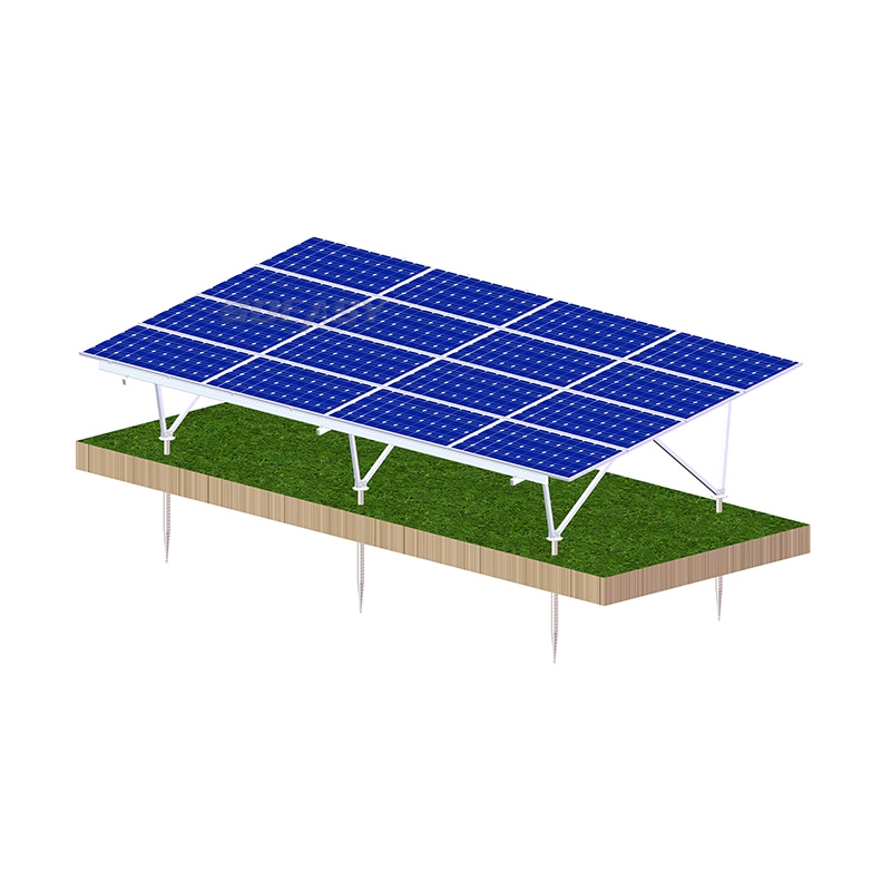 Structure de montage sur panneau de systèmes d'énergie solaire réglable