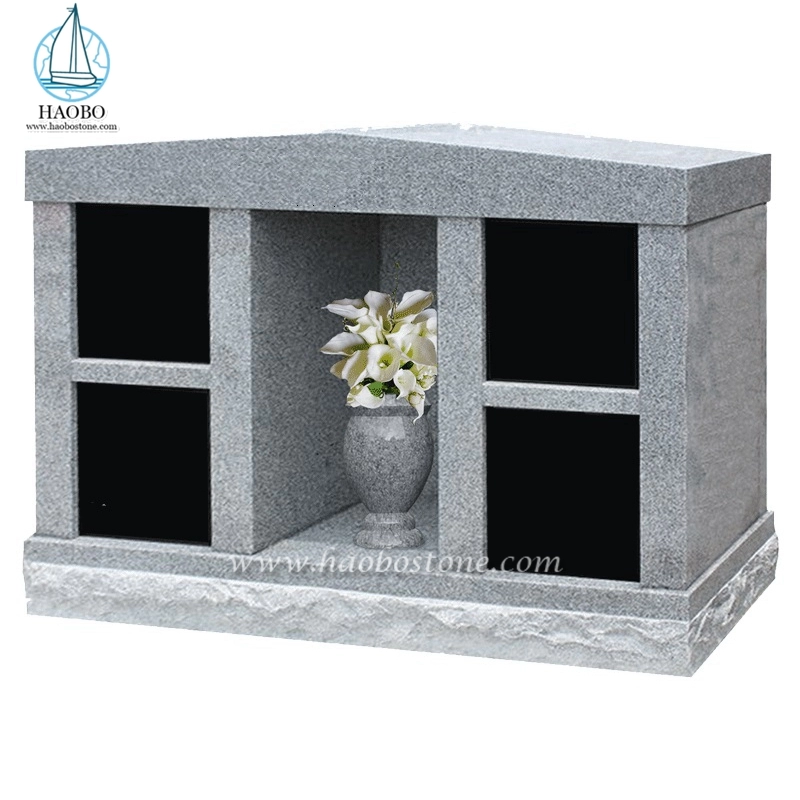 Coumbarium familial en granit gris à 4 niches pour cimetière