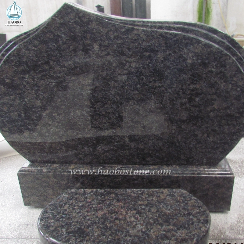 Pierre tombale funéraire de conception simple brun saphir de granit naturel