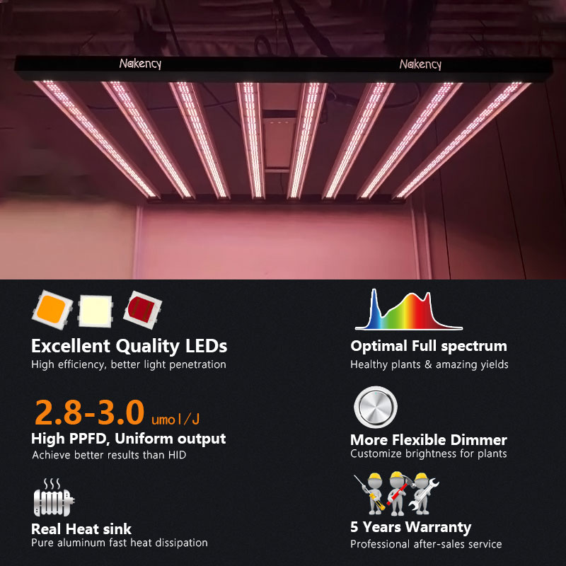 Hydroponic 800w full spectrum led grow light detachable