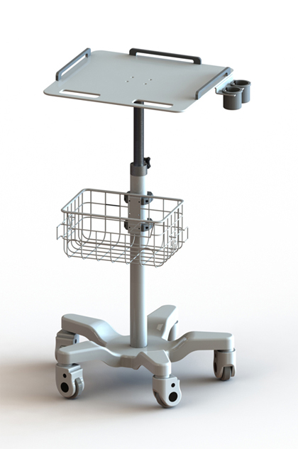 Chariot ECG réglable en hauteur avec coupelle suspendue pour scanner