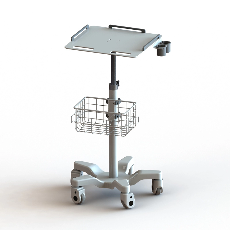 Usage médical Chariot ECG réglable en hauteur avec coupelle suspendue pour scanner