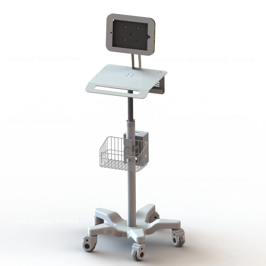 Chariot médical de tablette de télésanté Ipad de 9,7 / 10,2 pouces avec serrure