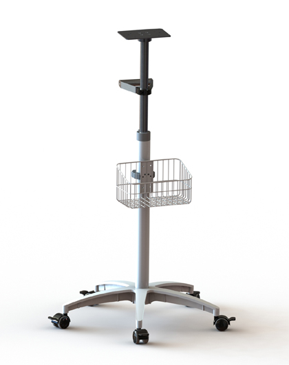 Chariot pour moniteur patient avec panier