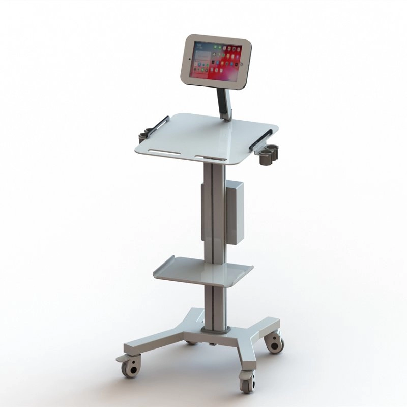 Chariot médical mobile pour tablette de télésanté avec verrouillage