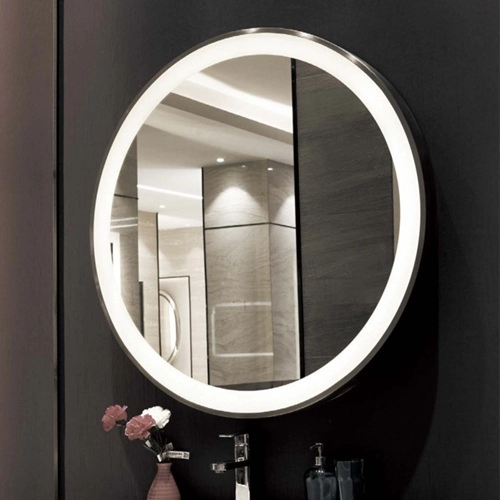 Miroir LED de salle de bain rond moderne d'hôtel