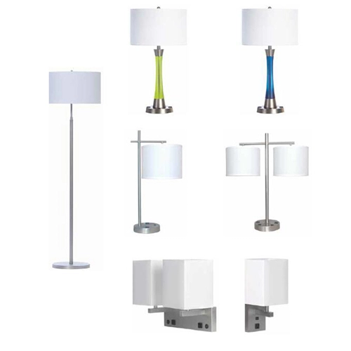 Lampes de chambre personnalisées de style hôtel moderne avec USB et prise