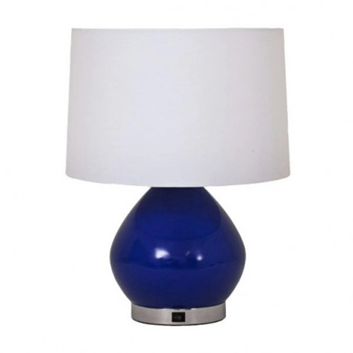 Lampe de table en céramique bleue pour chambre