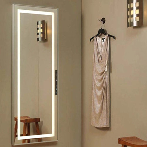Miroir de corps pleine longueur à LED fixé au mur