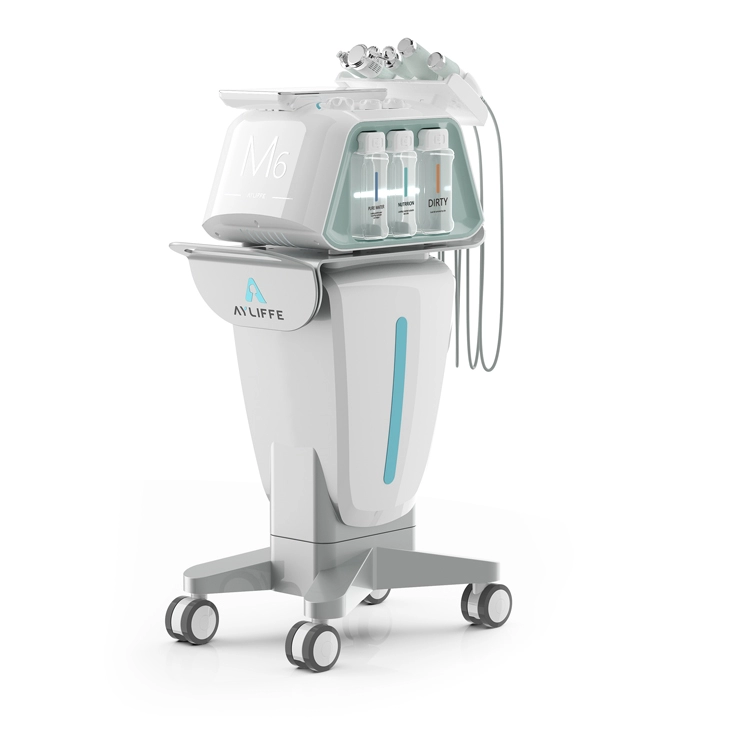 Machine de soins de la peau de salon de beauté 6 en 1 équipement facial d'ultrason de dermabrasion d'eau de fréquence radio faciale