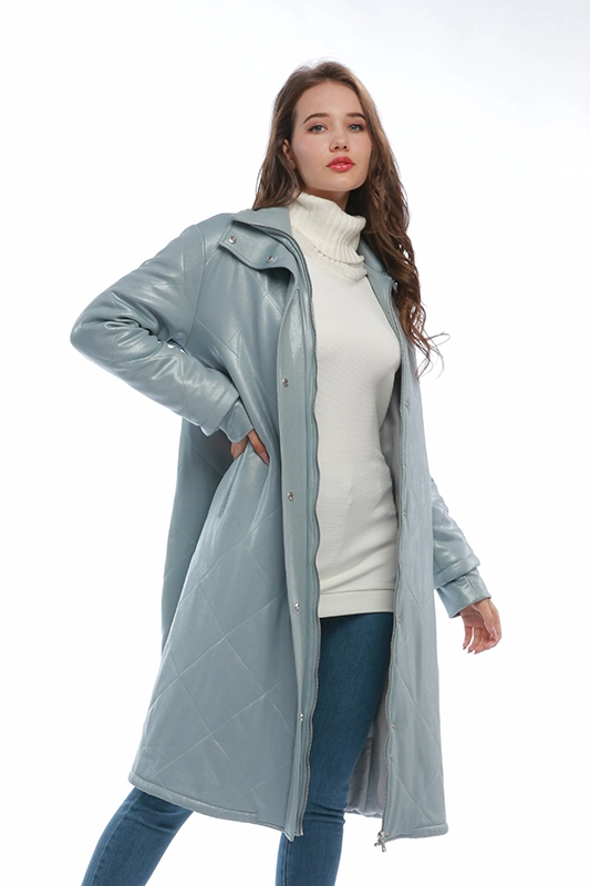 Manteau chaud d'hiver pour femme avec doublure en coton brodé à manches longues