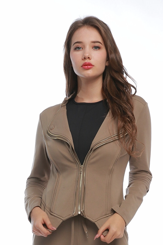 Veste zippée décontractée pour femmes Manteaux courts pour l'automne et l'hiver