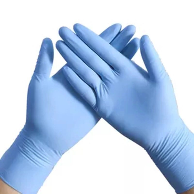 100 pièces/boîte de fabricants en gros de gants en nitrile bleu jetables sans poudre médicale