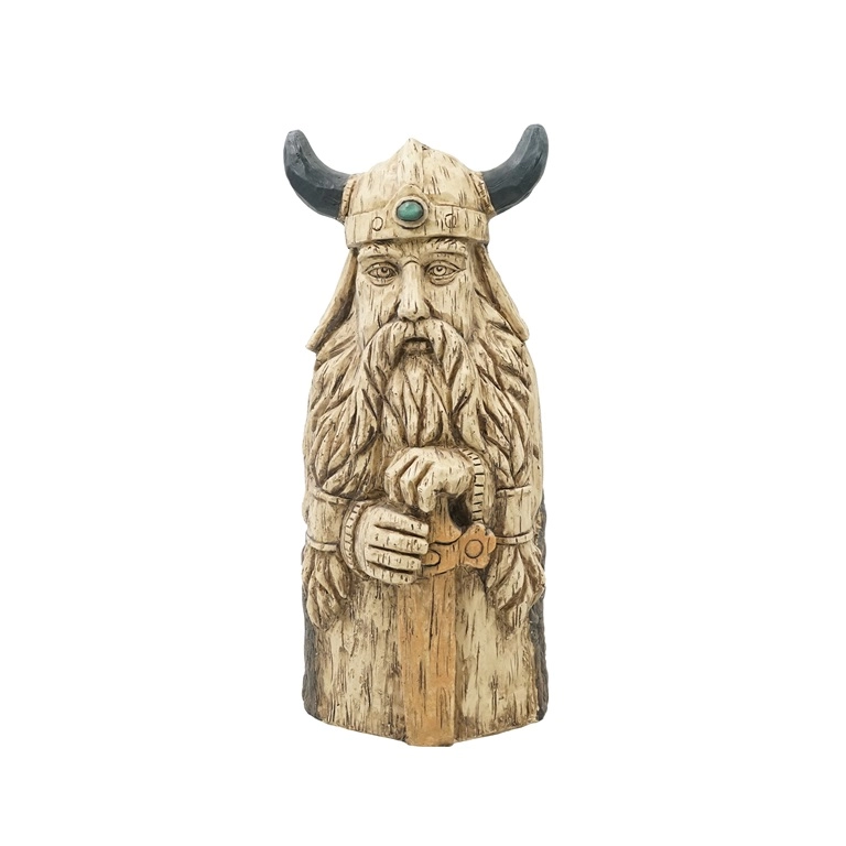 Finition en bois flotté en résine Motif pirate viking avec statue d'épée pour la décoration