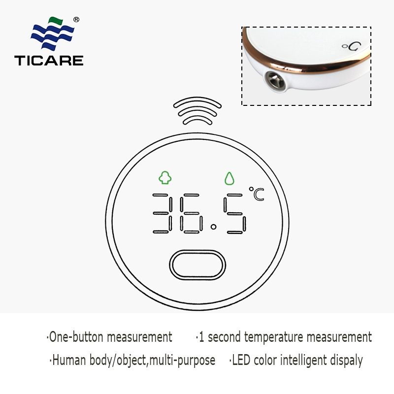 Thermomètre numérique portable sans contact de forme ronde