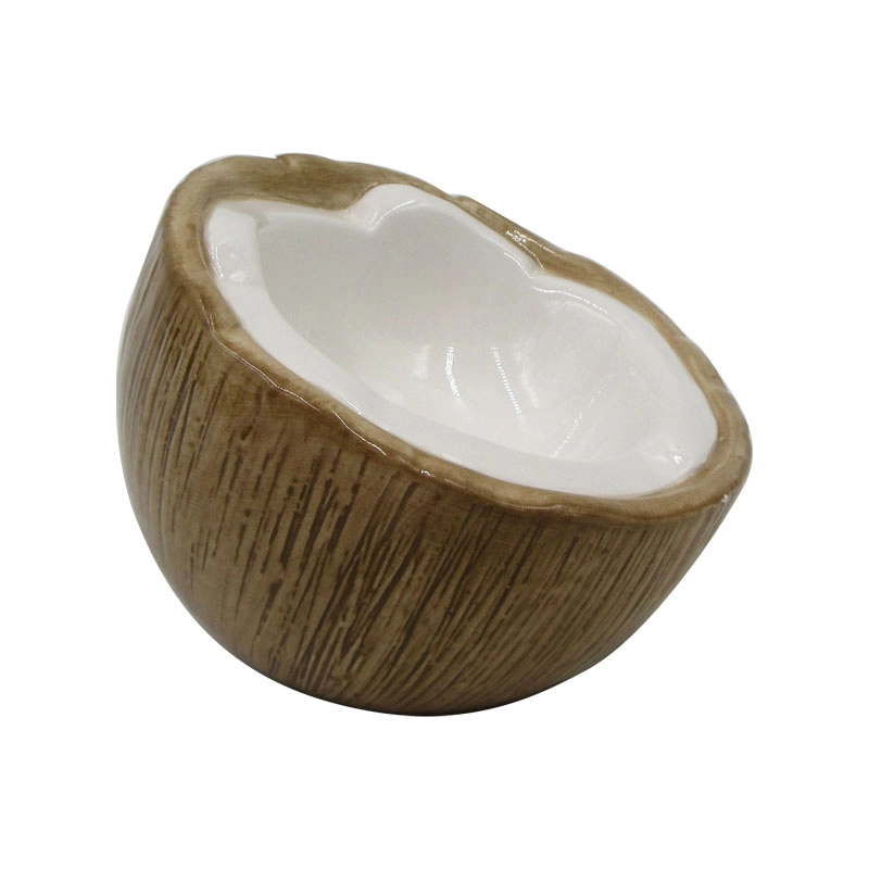 Bols de nourriture pour animaux en porcelaine en forme de noix de coco