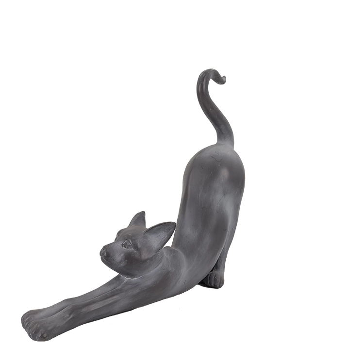 Ornement d'animal en résine moderne qui s'étend de la statue de chat