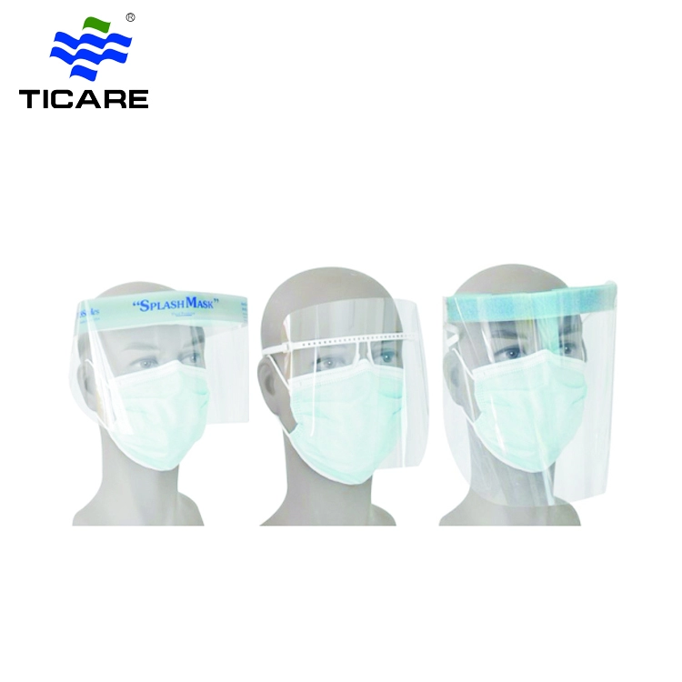 Écran facial de protection complet en plastique PET anti-buée médical