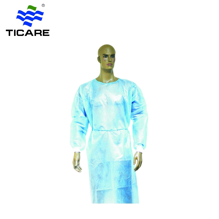 Robe de visite jetable tablier en plastique blouse chirurgicale respirante