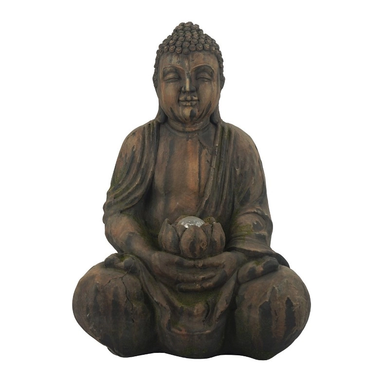 MGO Décoration de jardin Statue de Bouddha en méditation