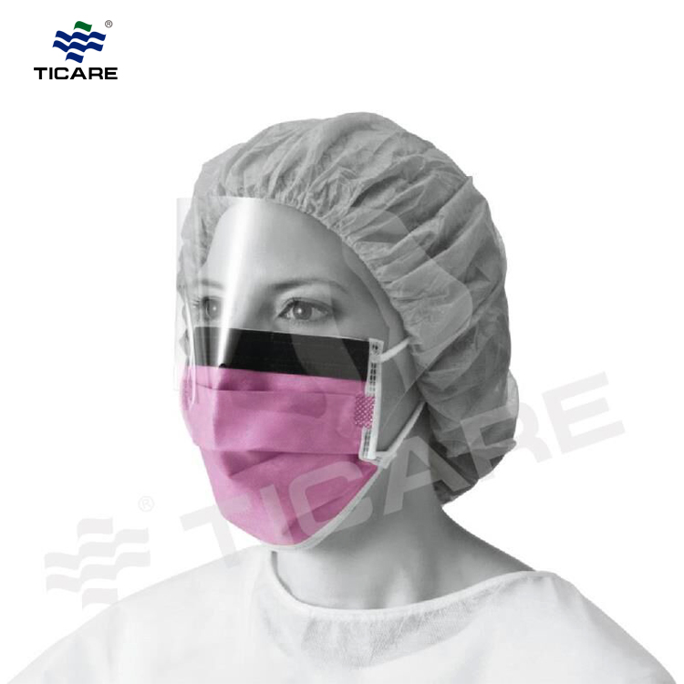 Masque facial jetable médical avec protection oculaire