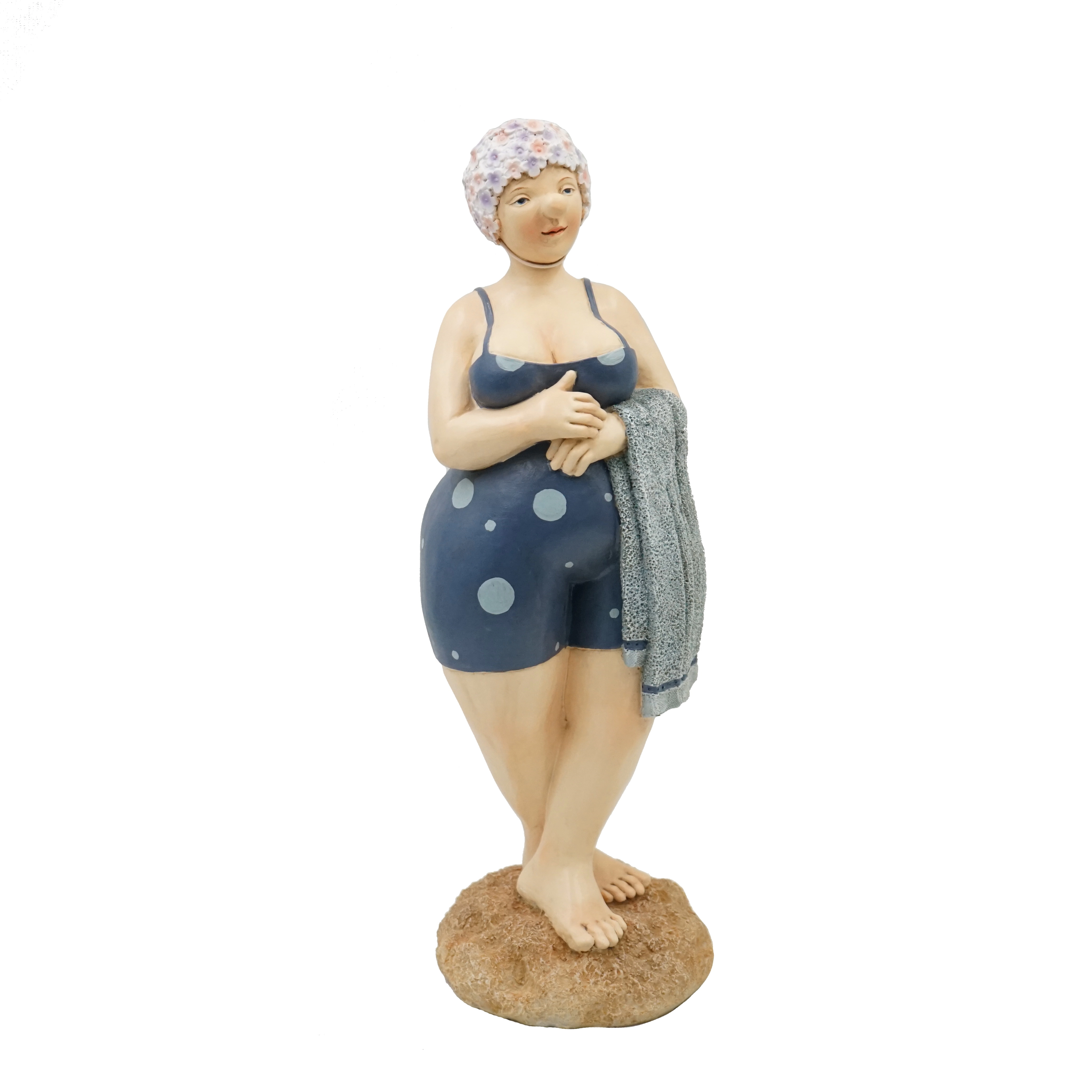 Figurine de jardin drôle en résine Statue de femme en maillot de bain
