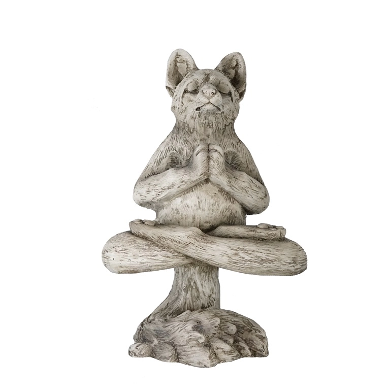Figurine de jardin MGO Fox Yoga en lévitation