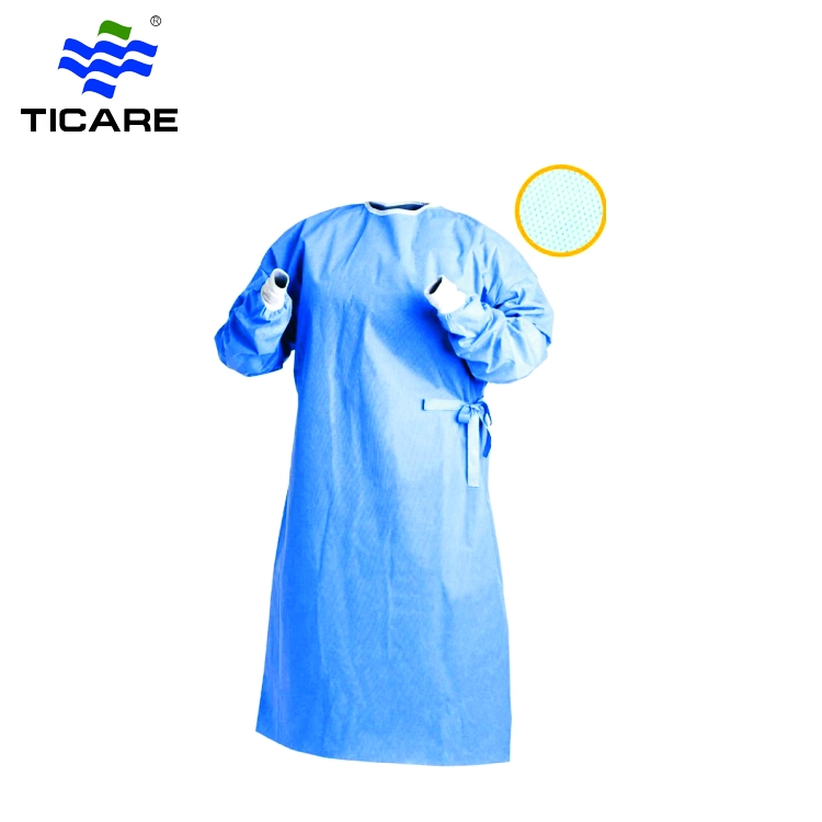 Robe de protection imperméable chirurgicale d'hôpital de robe de chirurgien de SMS jetable