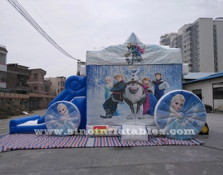 Château plein d'entrain gonflable de chariot gelé par enfants extérieurs avec la glissière avec EN14960 certifié de Sino Inflatables