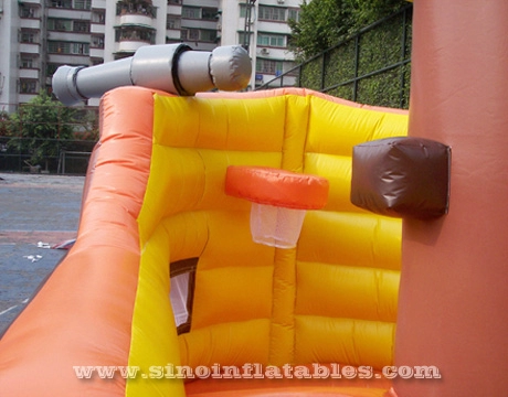 Bateau pirate gonflable de qualité commerciale pour enfants avec toboggan ET panier de basket à l'intérieur en meilleur matériau