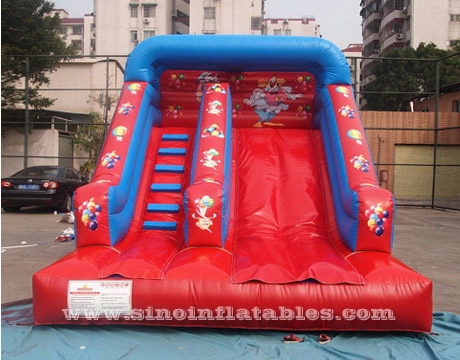 Grand toboggan gonflable pour enfants de clown rouge avec impression numérique complète à vendre