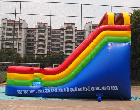 Toboggan gonflable humide et sec arc-en-ciel de 18 pieds avec voie unique
