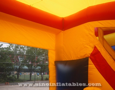 Maison de rebond gonflable commerciale pour enfants 5 en 1 avec toboggan, panier de basket N obstacles à l'intérieur