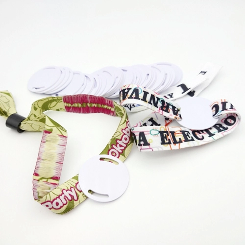 Bracelet RFID de festival en polyester personnalisé à usage unique pour événement, fête sportive, festival de musique