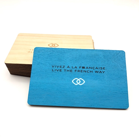 Carte RFID en bois 13.56MHz, carte-clé d'hôtel en bois sans contact