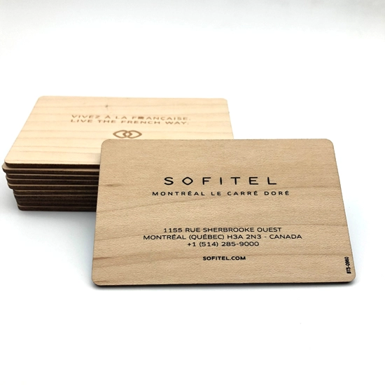 Carte RFID en bois 13.56MHz, carte-clé d'hôtel en bois sans contact