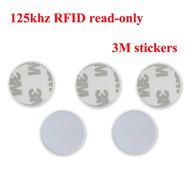 Étiquette ronde blanche en PVC RFID, 125khz, TK4100 EM4305