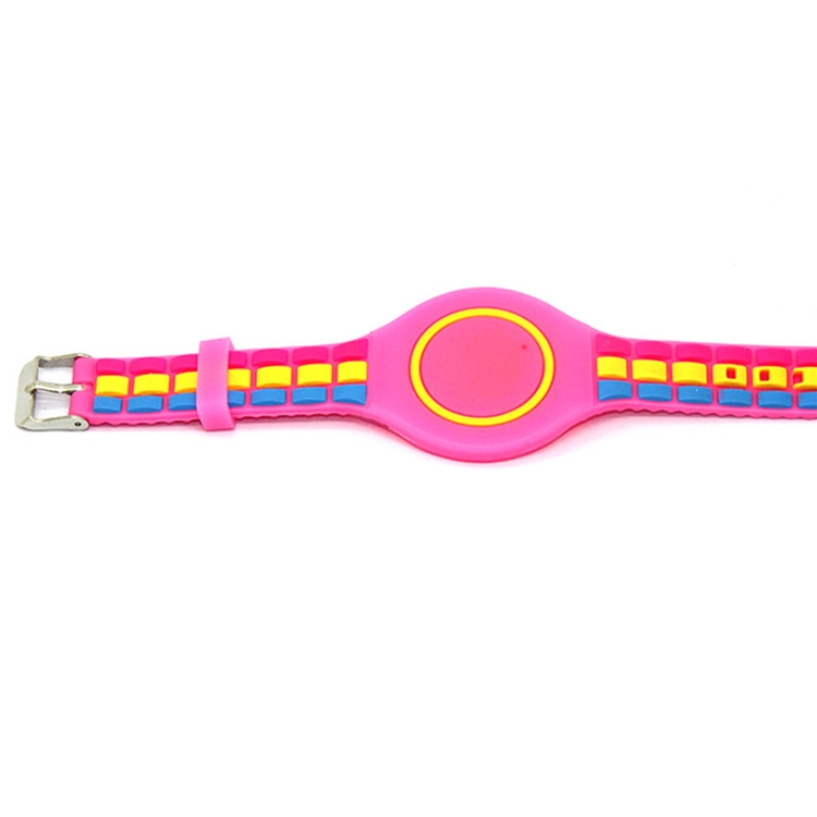 Bracelet étanche en caoutchouc de silicone arc-en-ciel, montre-bracelet en silicone de dessin animé rfid