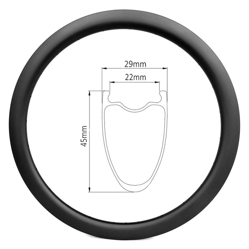 Jante à pneu 700c 29er à disque de 22 mm de large et 45 mm de profondeur pour vélo de route et de gravier