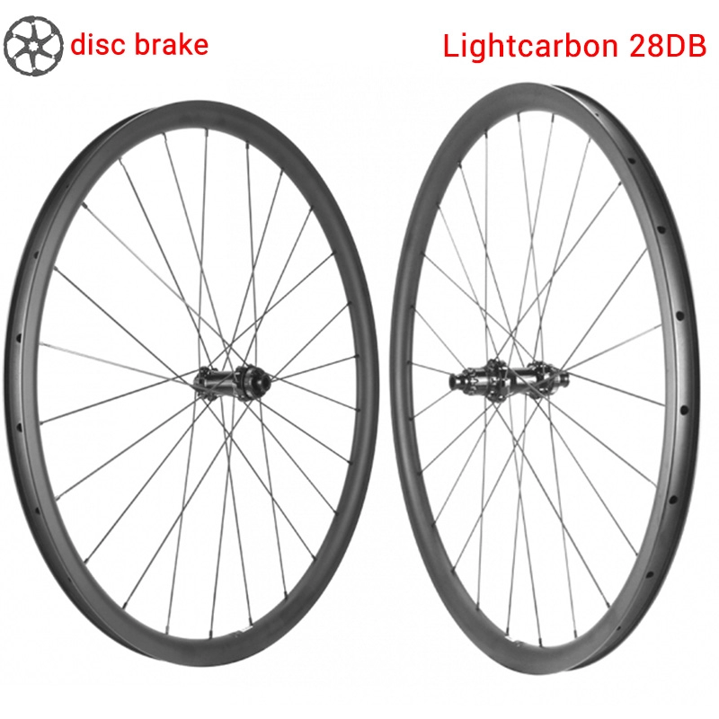 LightCarbon 28DB roue tubulaire en carbone avec frein à disque économique prix bon marché