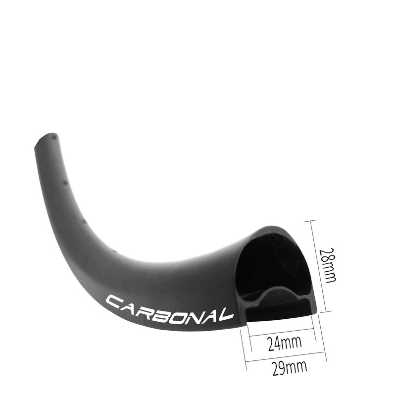 Jante asymétrique en carbone 29 pouces sans crochet, 29 mm de large et 28 mm de profondeur pour vélo de gravier