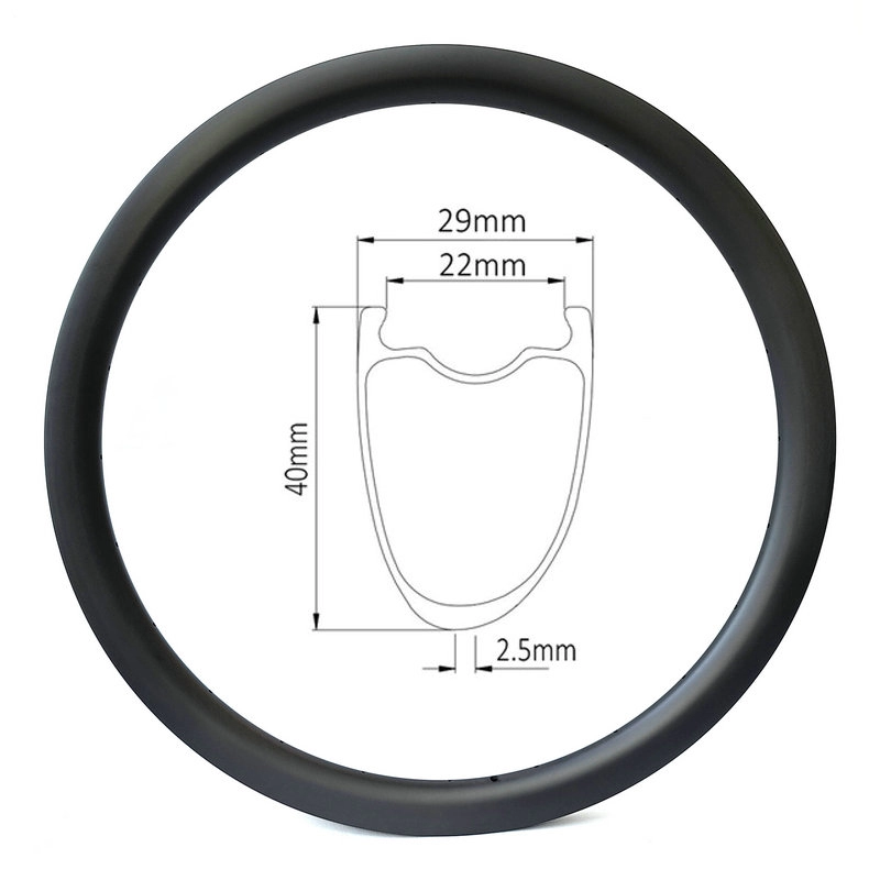 Vélo à disque 700c asymétrique, largeur interne de 22 mm, jante à pneu profonde de 40 mm