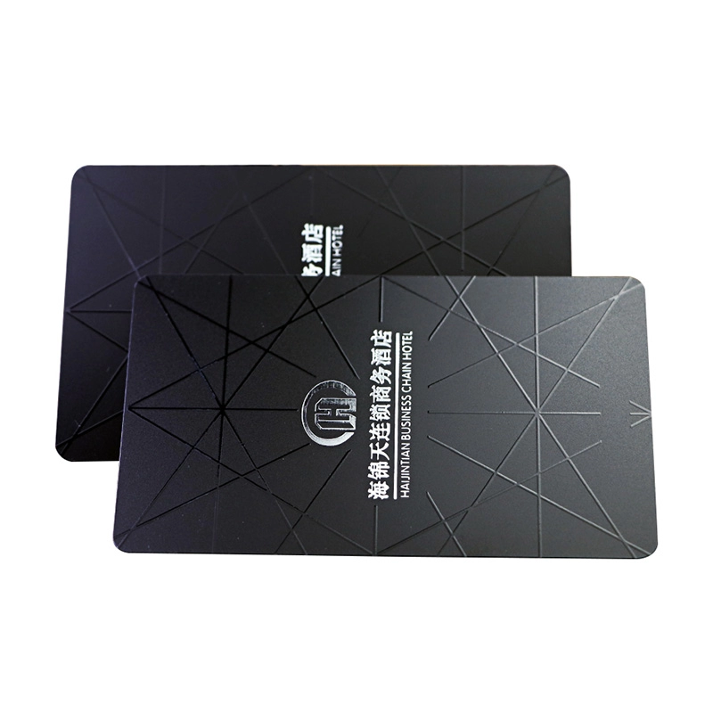 Cartes principales noires d'hôtel de PVC 13.56MHz RFID S50 avec la tache UV