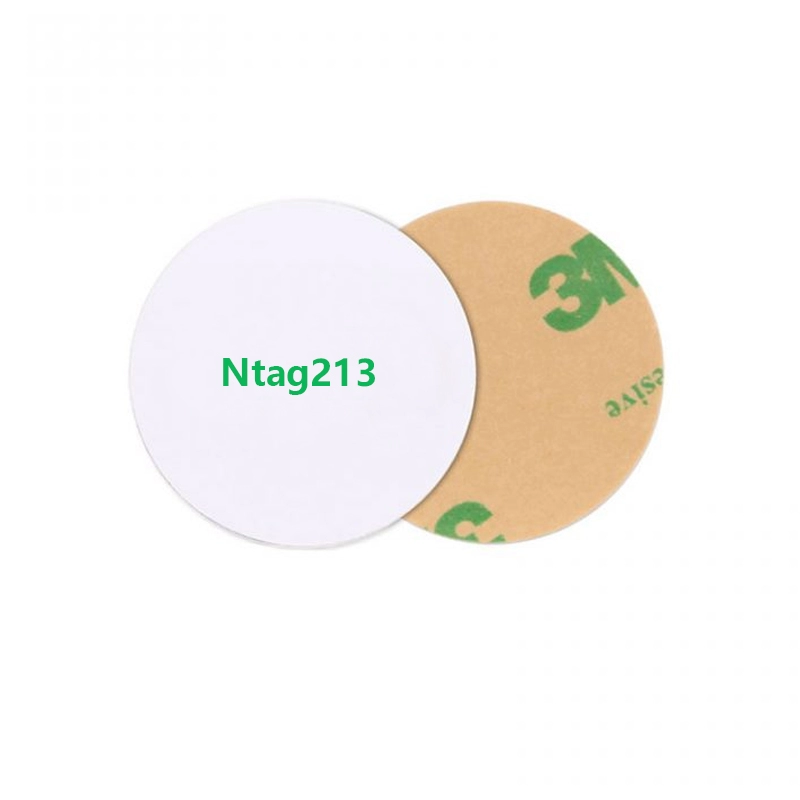 Cartes de pièces de monnaie NFC inscriptibles Ntag213 avec autocollant 3M