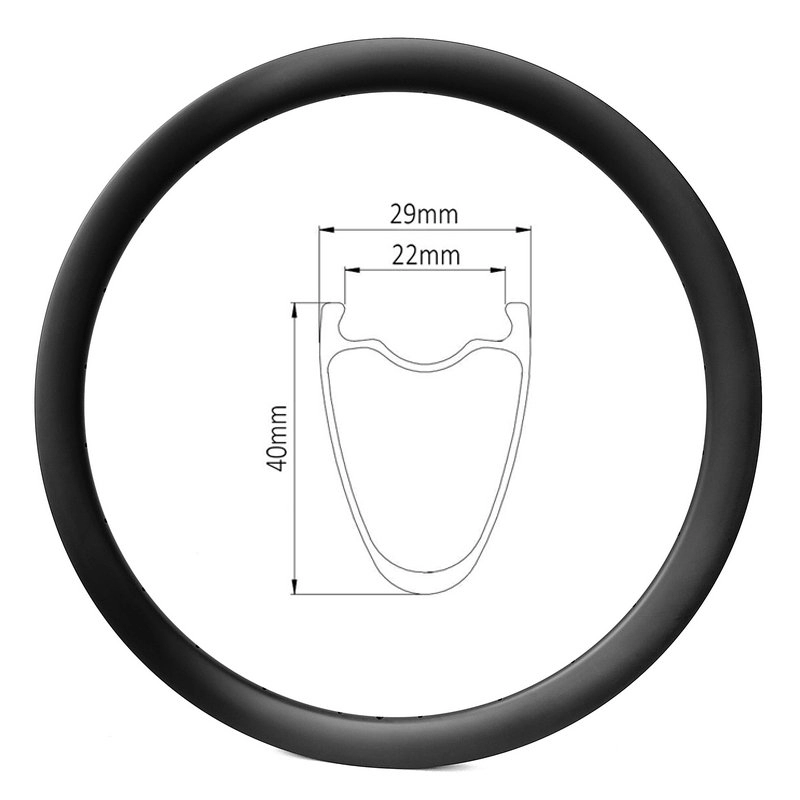 Jante à pneu 700c 29er à disque de 22 mm de large et 40 mm de profondeur pour vélo de route et de gravier