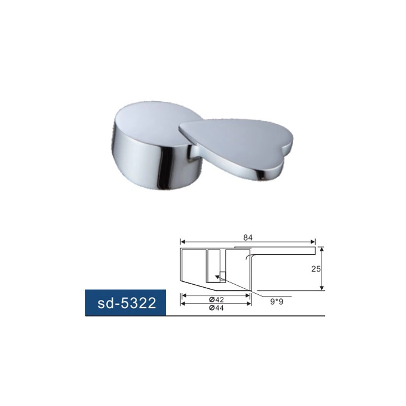 Poignée à levier unique pour robinets de salle de bain chromée pour tige de cartouche de 35 mm
