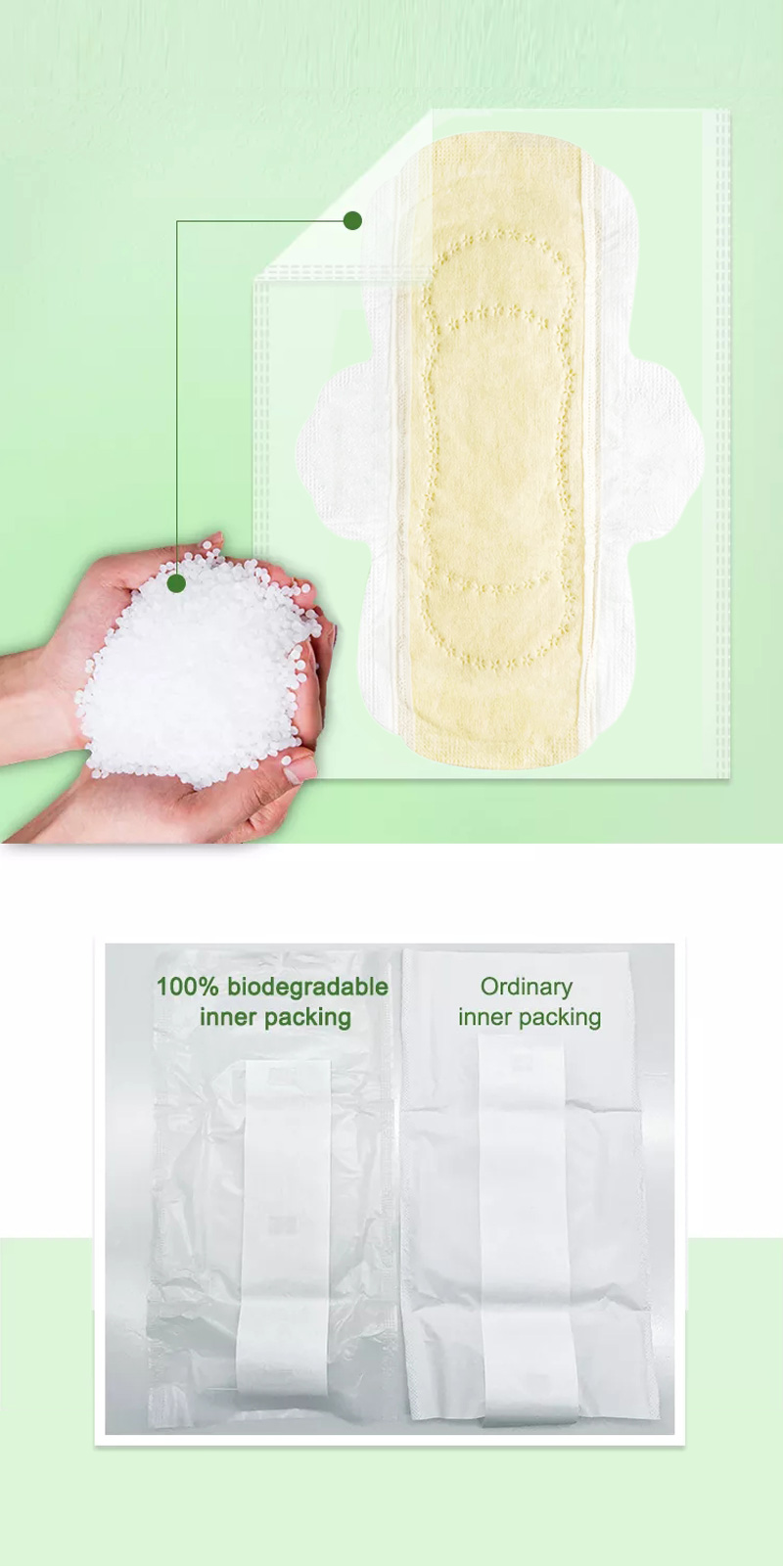 Serviette hygiénique biodégradable personnalisée