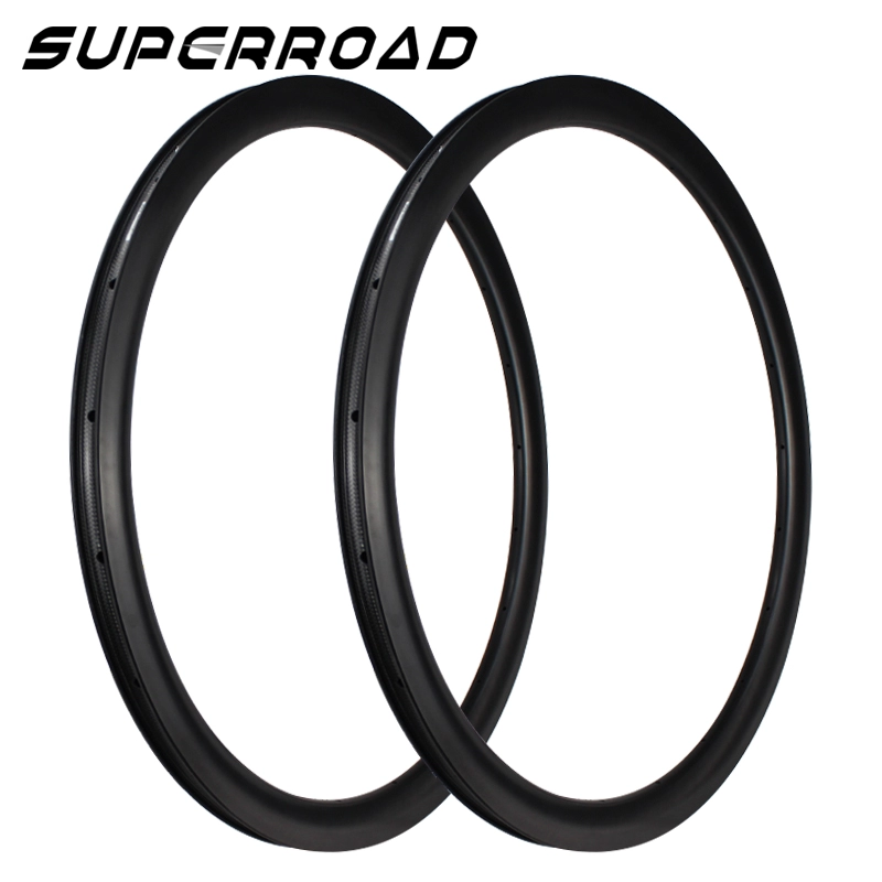 Jantes à pneu tubeless en carbone 700C, 28 mm de large et 40 mm de profondeur, frein à disque